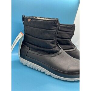 Bogs Winter Boots Womens 8 US Black Rubber Snow Ankle Boot Insulated Lined Zip